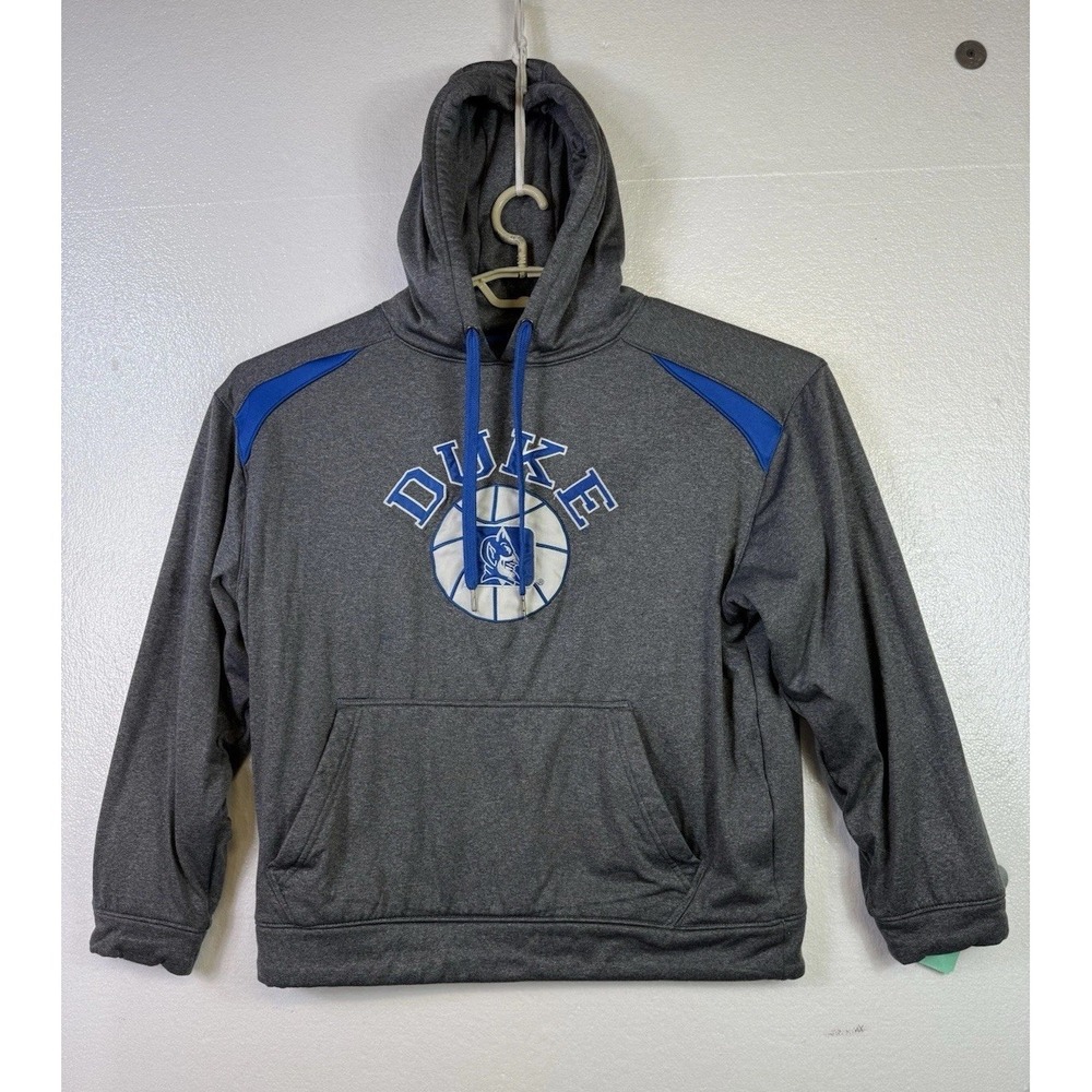 Duke Blue‎ Devils Hoodie Mens Sz L  46/48 Gray Blue Sweatshirt Pullover Lined